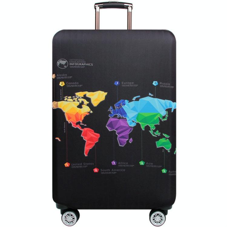 V562-B3071873240DBT-202502281711-00 Protective Elastic Suitcase Cover - Fits 26-28 Inch Luggage - Dustproof & Scratch-proof - Geometric Map - Image 1