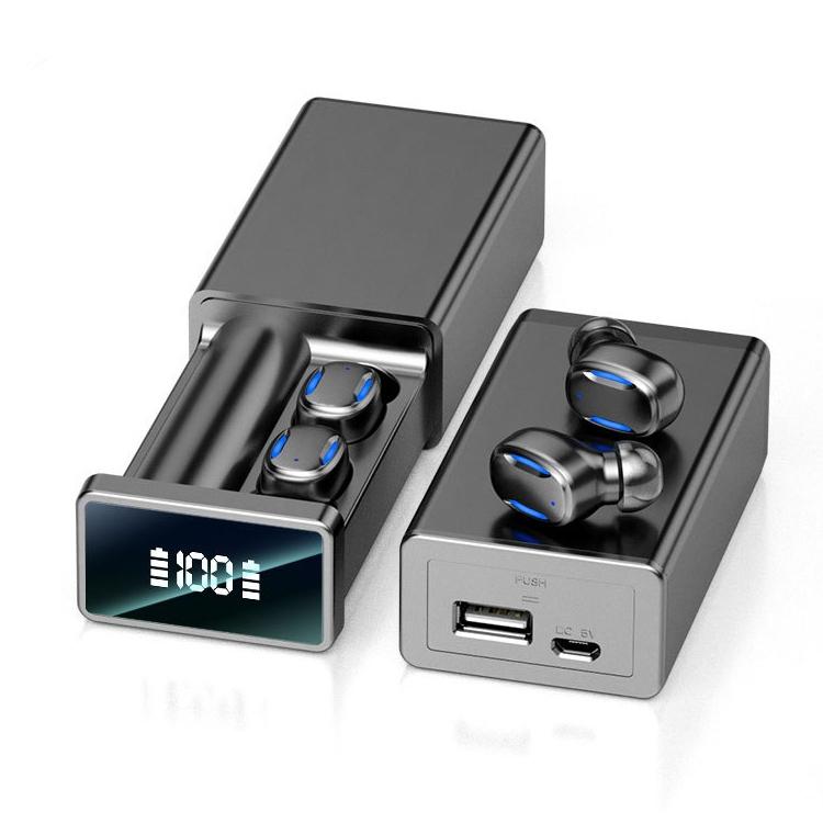 V562-B3393D6PI-202505261805-00 Wireless Bluetooth Earphones with Magnetic Charging Box - Black - Image 1