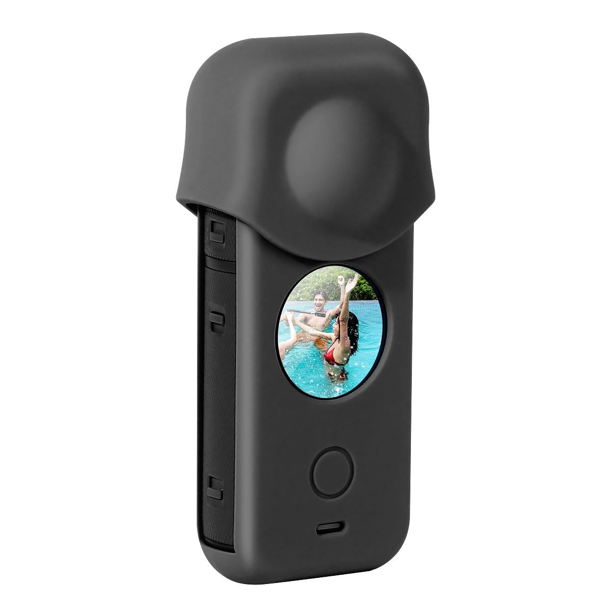 V562-B3411ACD-202502241235-00 Full Body Dust Proof Silicone Protective Case for Insta360 one X2 - Black - Image 1