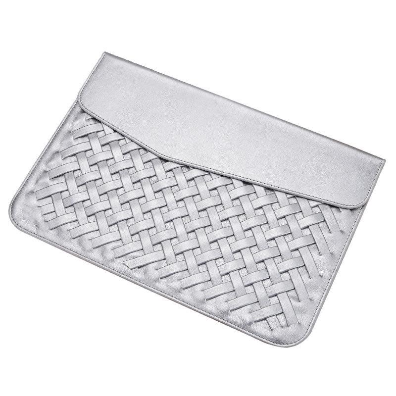 V562-B4098455750DBT-202504022115-00 15 Inch Hand-Woven Notebook Liner Bag For Computers - Silver - Image 1