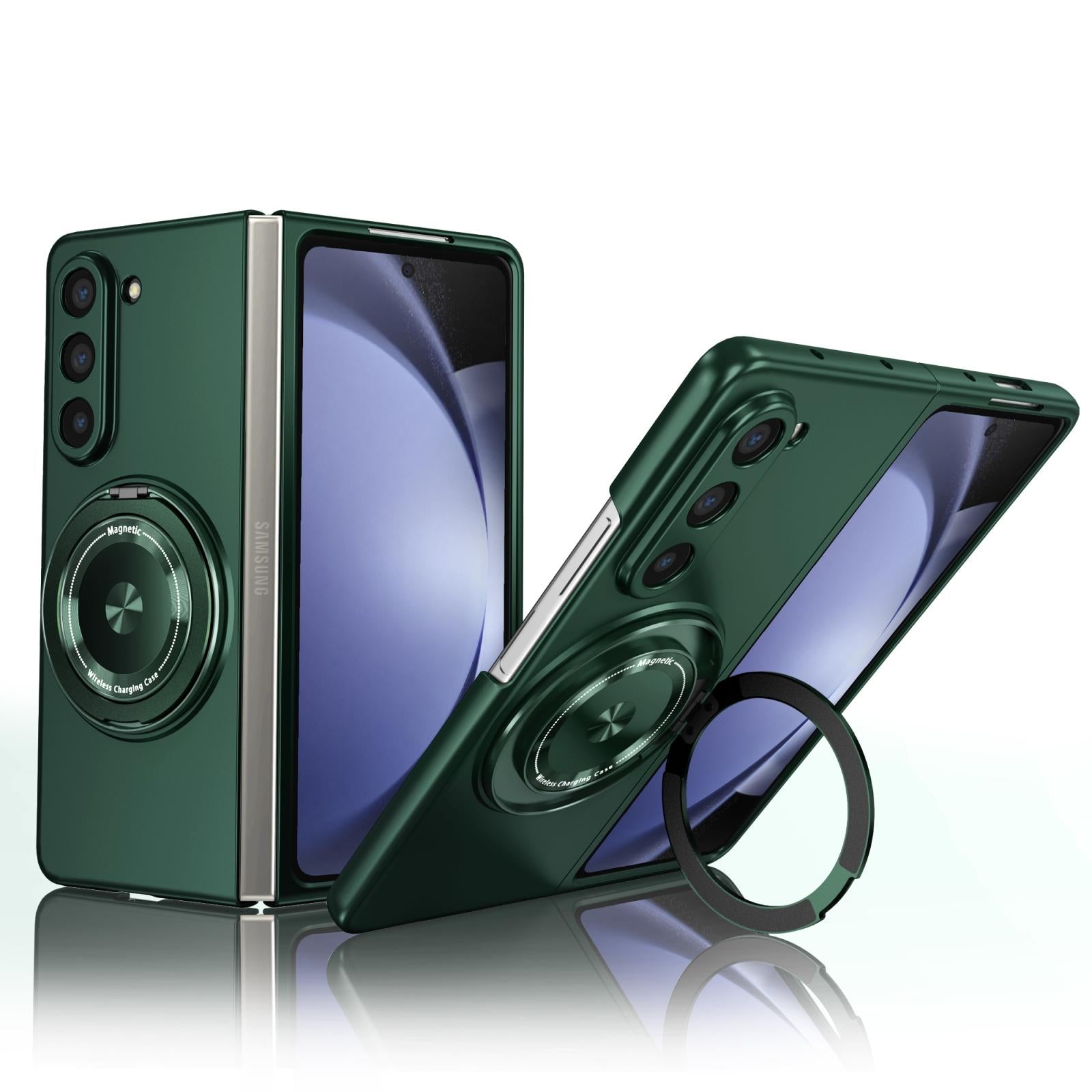 V562-B502492600ADE-202503211305-00 For Samsung Galaxy Z Fold4 5G Shockproof 360 Degree Rotating Case - Green - Image 1