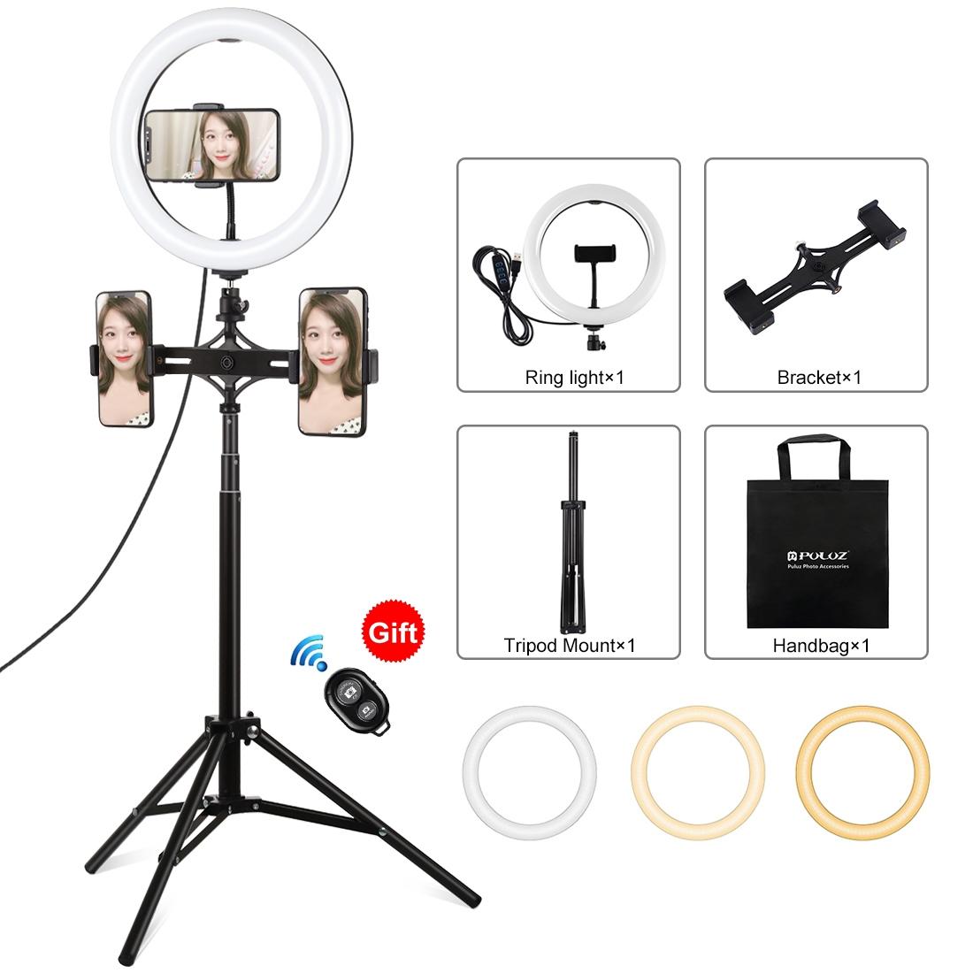 V562-B6603TKP-202502212040-00 10.2 Dual Phone Tripod with Usb Ring Light & Remote - Image 1
