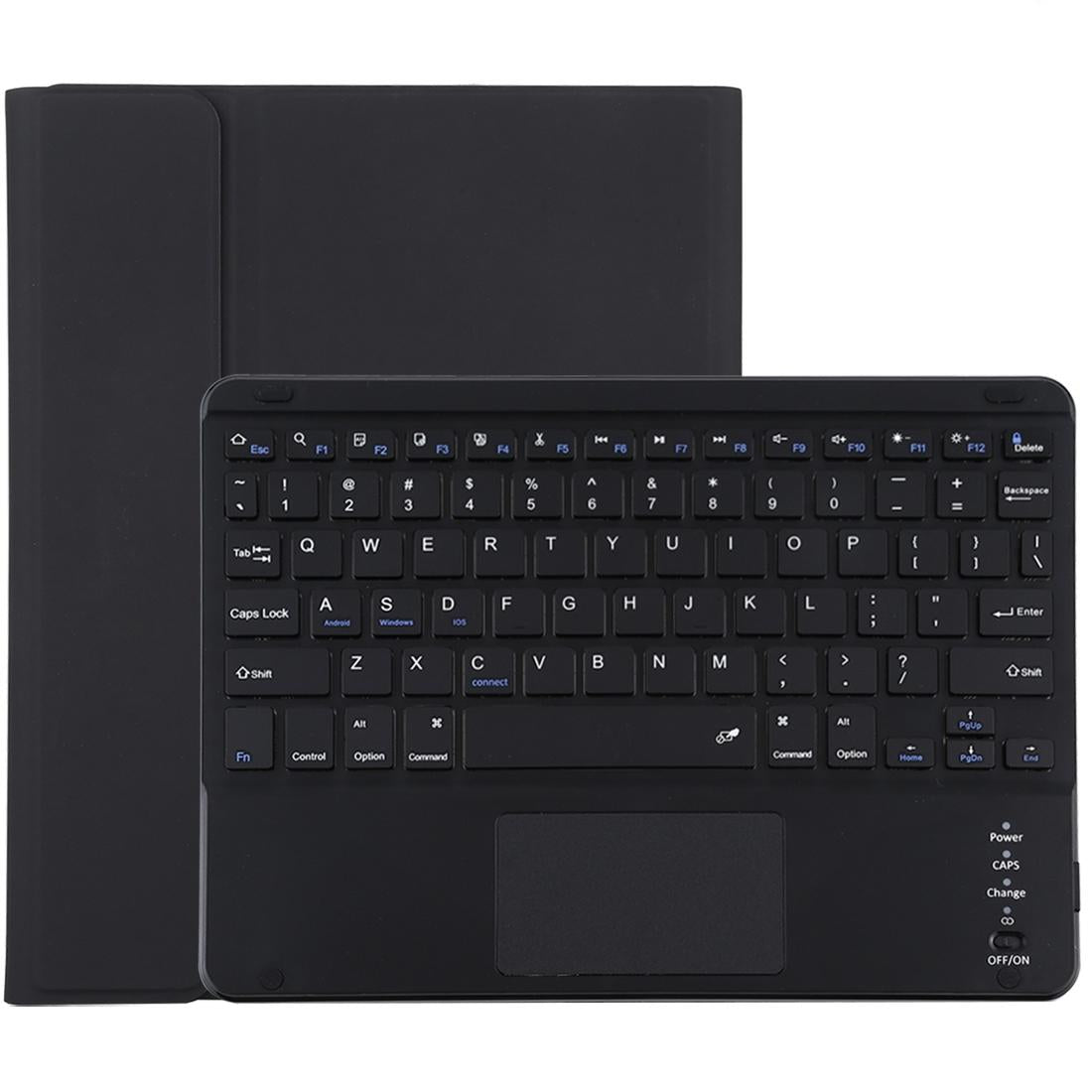 V562-B7165ORPI-202504291921-00 Bluetooth Keyboard & Tablet Case For Ipad Air 2020 - Detachable Touch Pad Pen Slot Microfiber Leather - Black - Image 1