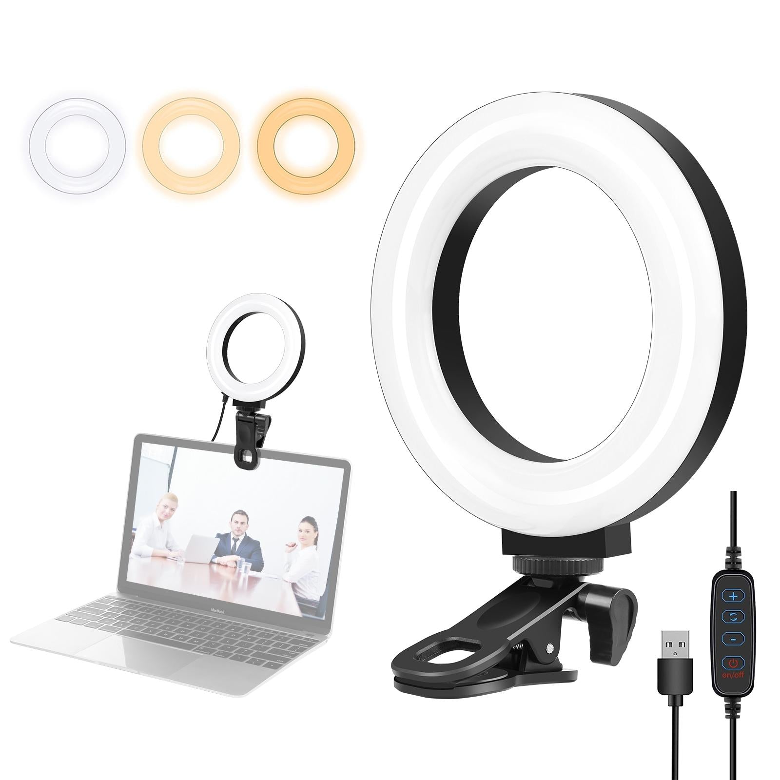 V562-B765UP-202502211930-00 Usb Ring Selfie Light with Dual Colour Temperature and 3 Modes - 4.7 Inch - Image 1