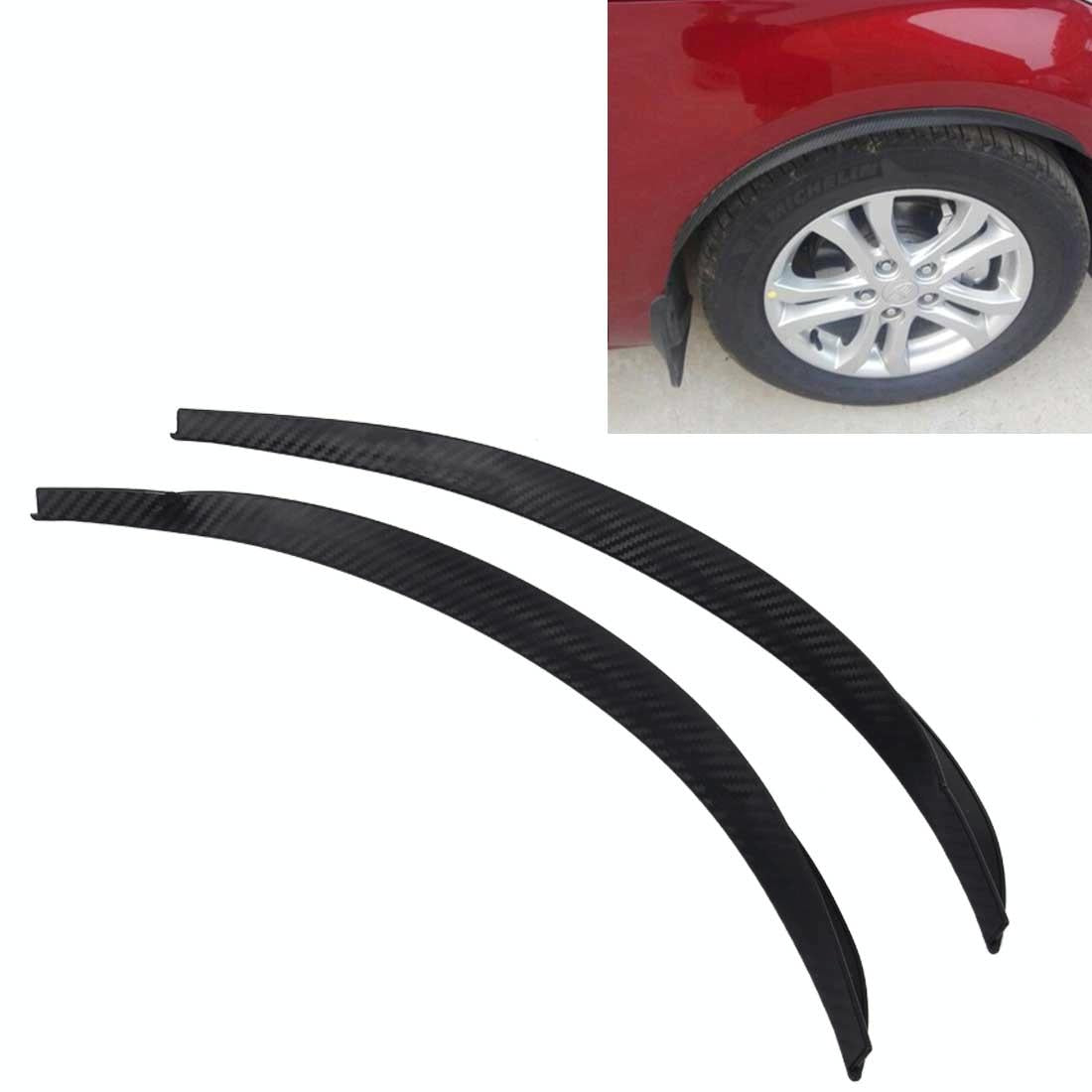 V562-B8327SMC-202502260825-00 2 Pcs 45Cm Car Stickers Rubber Large Round Arc Strips Universal Fender Flares Wheel Eyebrow Decal Sticker Eyebrow Car-Covers Black Striped Round Arc Strips - 45 X 2Cm - Image 1