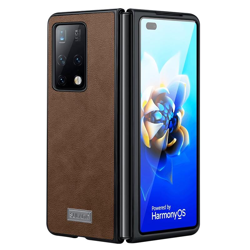 V562-C100645300ADE-202505291340-00 For Samsung Galaxy Z Fold4 5G Samsung Fold 4 Shockproof Tpu Leather Case - Brown - Image 1