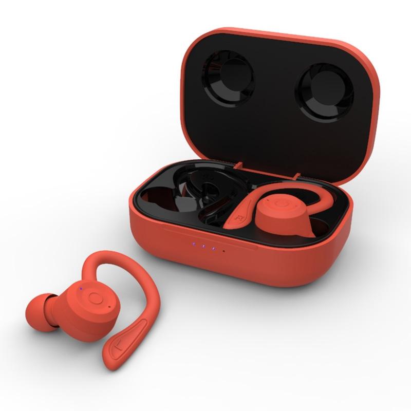 V562-C101045100AYS-202505222030-00 Waterproof T20 Tws Bluetooth Earphones with Charging Box and Noise-cancelling Hooks - Orange - Image 1