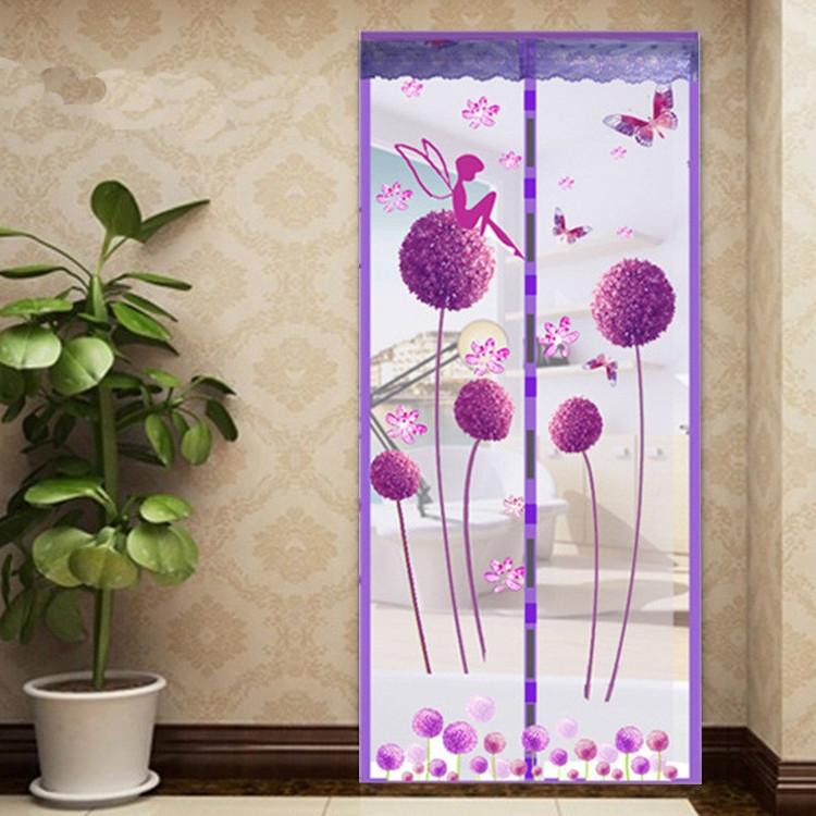 V562-C1019477140DBT-202506201710-00 90x210cm Magnetic Summer Mosquito Screen Door Curtain - Purple - Image 1