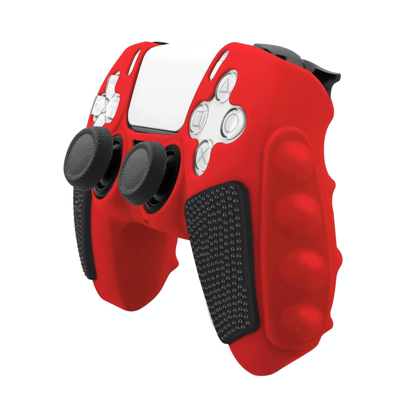 V562-C104627600ADE-202504182003-00 Silicone Gamepad Cover for Sony Ps5 - no Rocker Caps - Red Black - Image 1