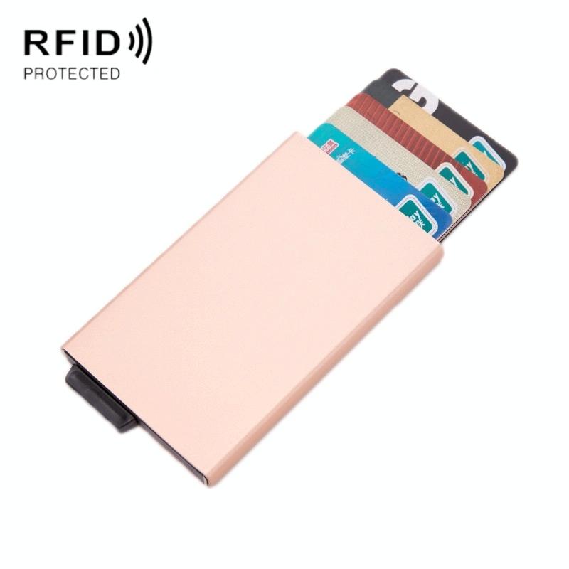 V562-C1053912750DBT-202505291711-00 Automatic Eject Rfid Blocking Aluminum Card Wallet - Golden - Image 1