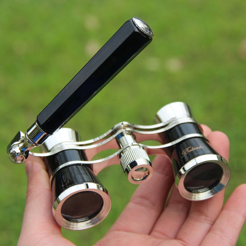 V562-C1057124730DBT-202503201741-00 Chrome Double Cylinder Telescope with Handle - 3 x 25 Lady - Black - Image 1