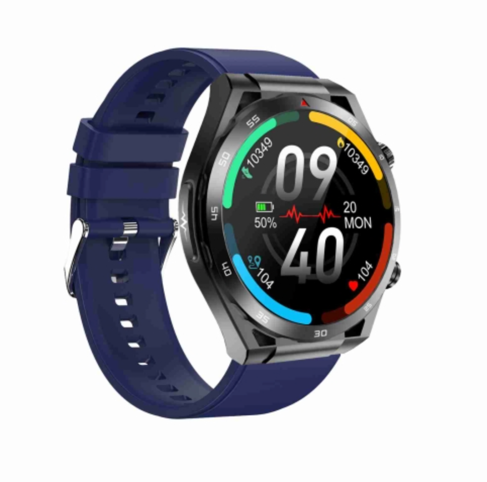 V562-C105878400ADE-202504251937-00 1.39 Inch Ip67 Waterproof Silicone Band Smart Watch Support Ecg / Non-Invasive Blood Glucose Measurement - Blue - Image 1