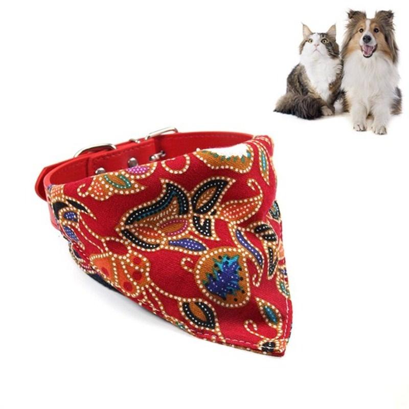 V562-C1061001450DBT-202503201652-00 Cotton Pet Bib Cat Headband Dog Saliva Towel - Size Xs - Red - Image 1