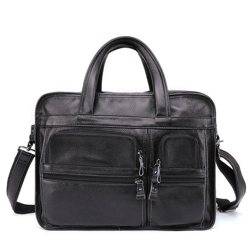 V562-C1065413850DBT-202503041301-00 Men 15.6 Inch Business Handbag Casual Singer Shoulder Messenger Bag - Black - Image 1