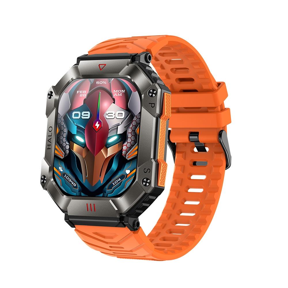 V562-C107196600ADE-202504252005-00 2.0 Inch Bt5.1 Ip67 Sport Smart Watch Support Bluetooth Call / Sleep / Blood Oxygen / Heart Rate / Blood Pressure Health Monitor - Black + Orange - Image 1