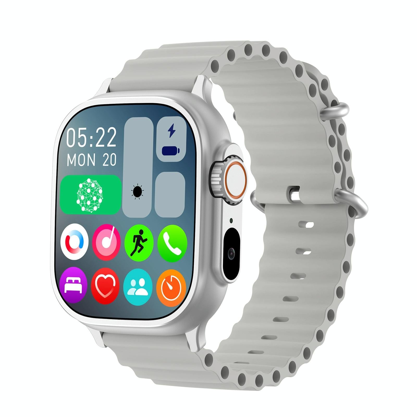 V562-C107371700ADE-202504251942-00 2.01 Inch Bluetooth Call Smart Watch Support Heart Rate / Blood Oxygen - Silver Grey - Image 1