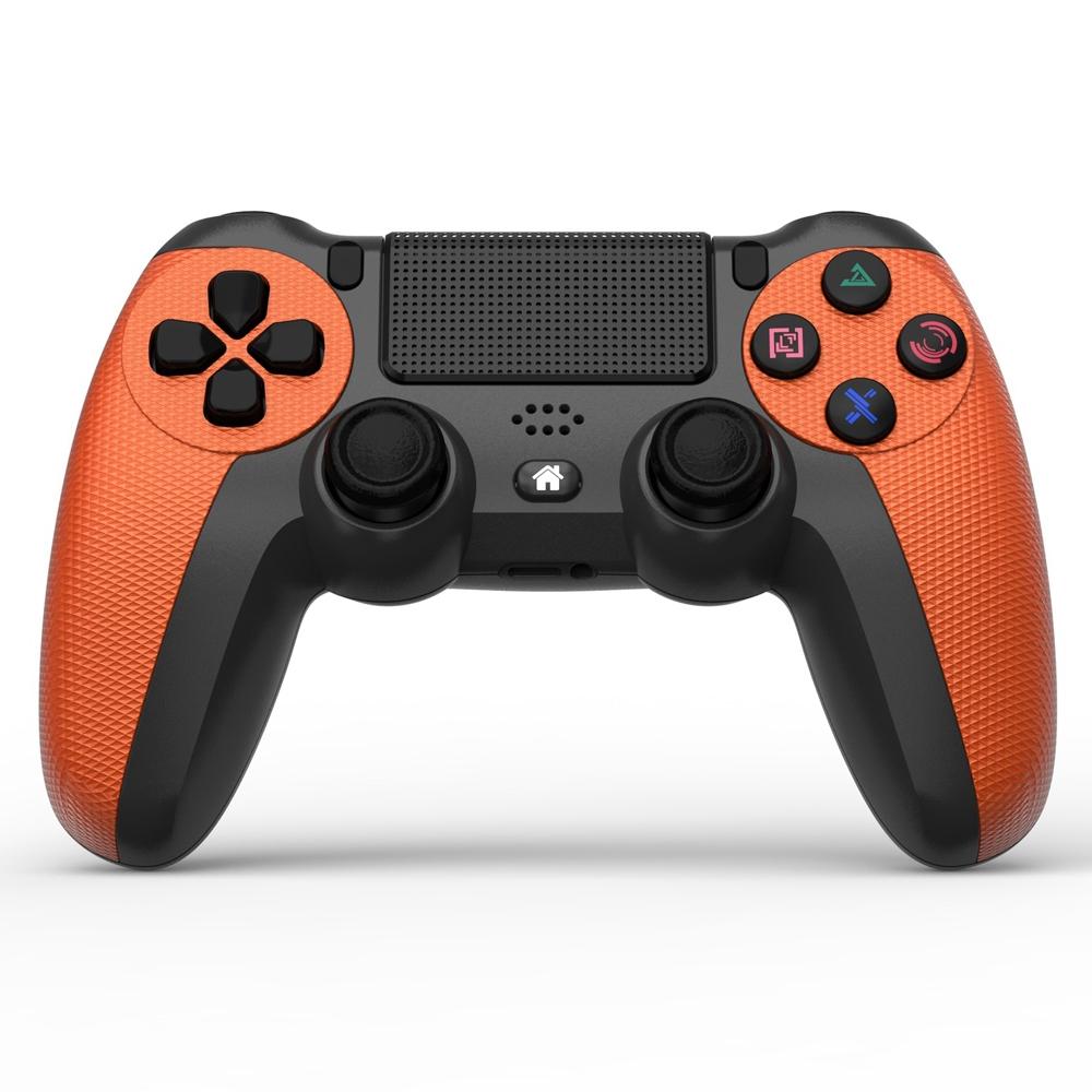 V562-C1075163060DBT-202504181935-00 Wireless Bluetooth Gamepad Controller for Ps4 - Battle Gray with Light Bar - Vitality Orange - Image 1