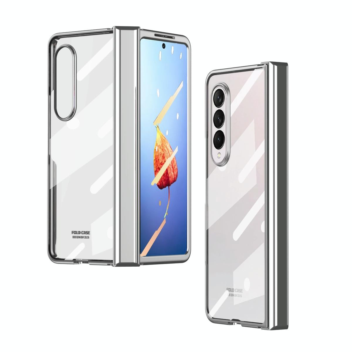 V562-C107803300ADE-202505291311-00 For Samsung Galaxy z Fold4 5G Samsung Galaxy z Fold4 Full Body Electroplating Hinge Case - Integrated Design - Silver - Image 1