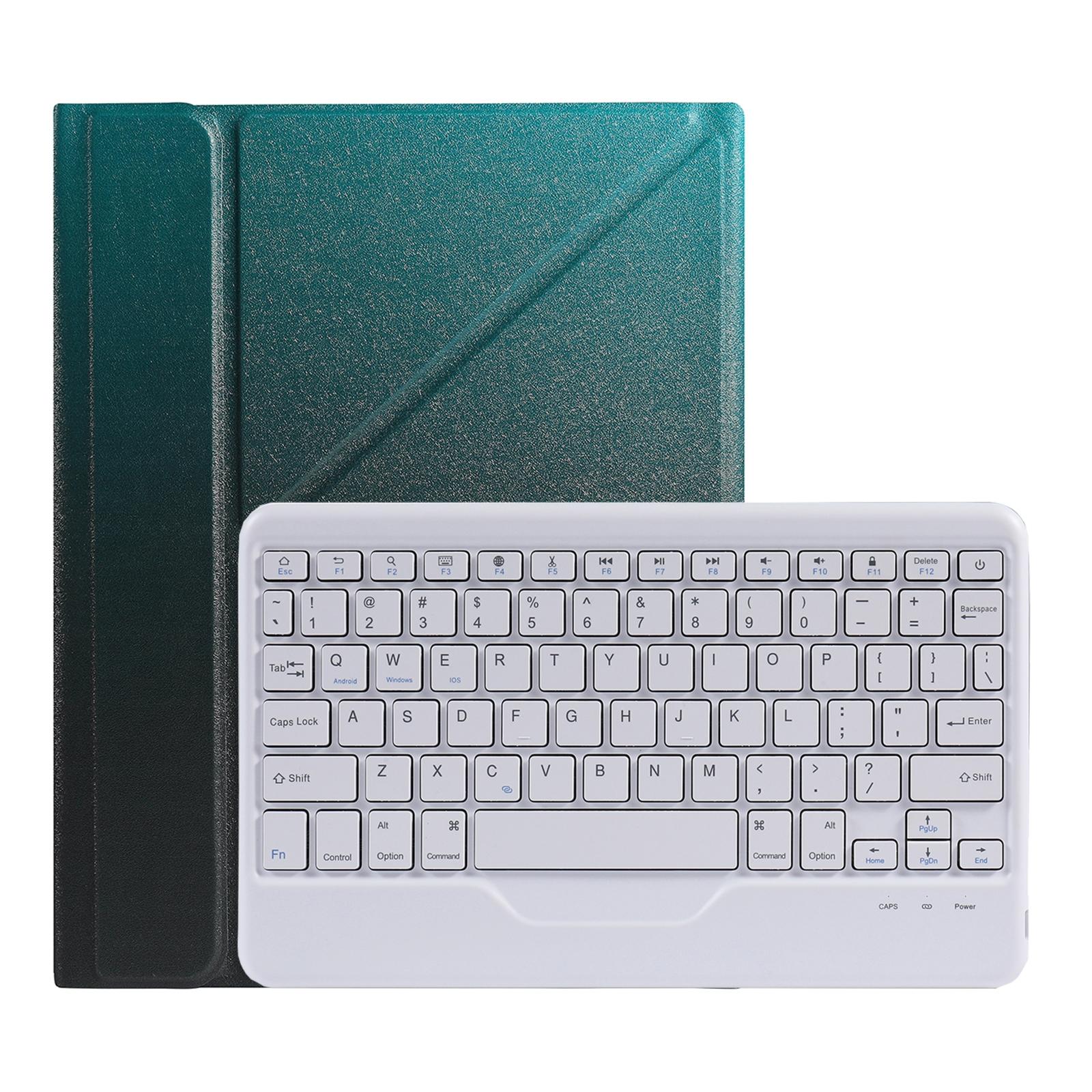 V562-C108066100ADE-202504291959-00 Bluetooth Keyboard Leather Case For Ipad 9.7 With Triangle Holder & Pen Slot - Gradient Dark Green - Image 1