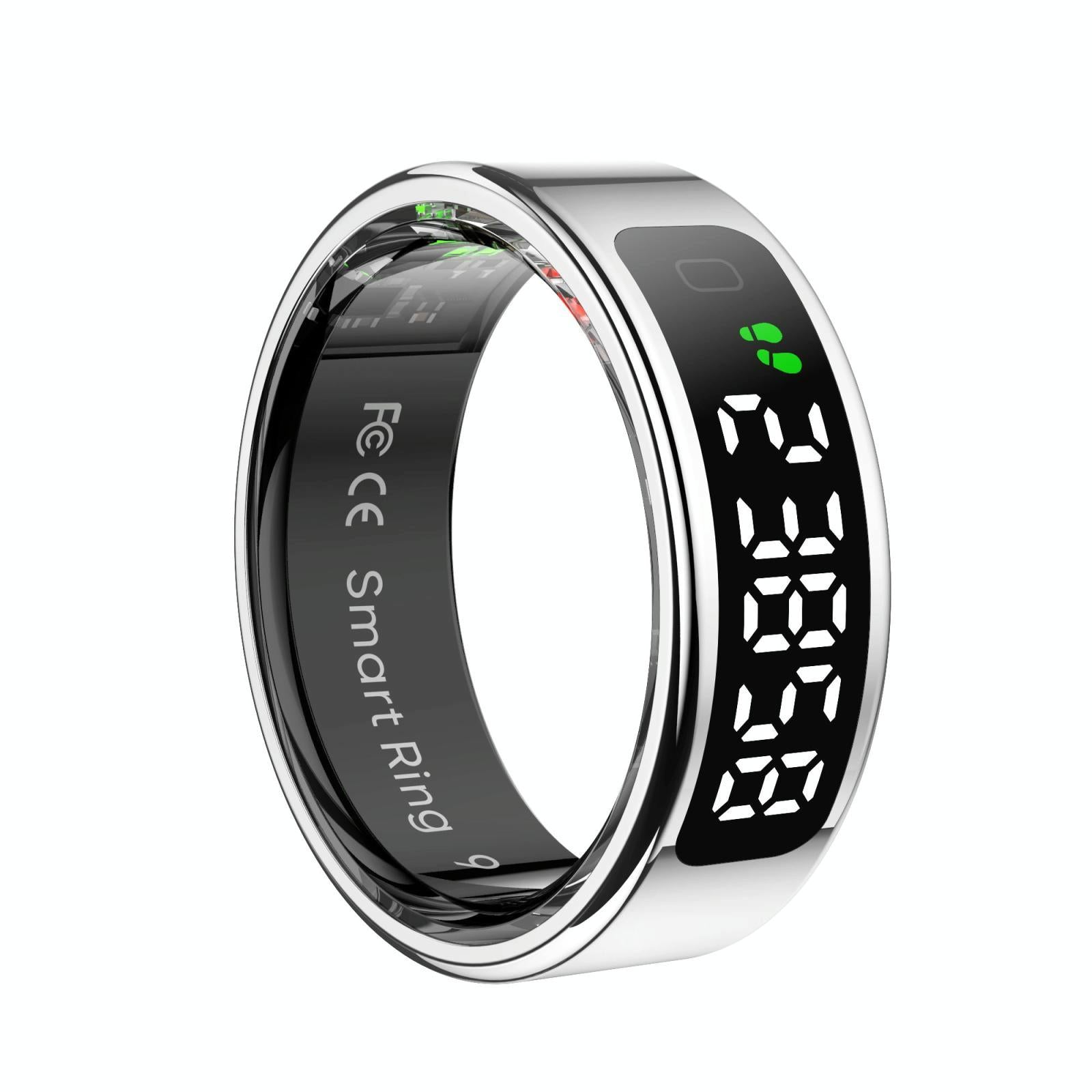 V562-C108308200AYS-202504281910-00 12 Size R11 Smart Ring Heart Rate Oxygen Sleep Sports - Silver - Image 1