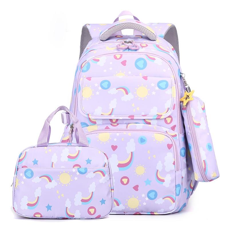 V562-C1085374060DBT-202503041821-00 Kids Backpack Set with Lunch Bag & Pencil Case - 3 in 1 - Purple - Image 1