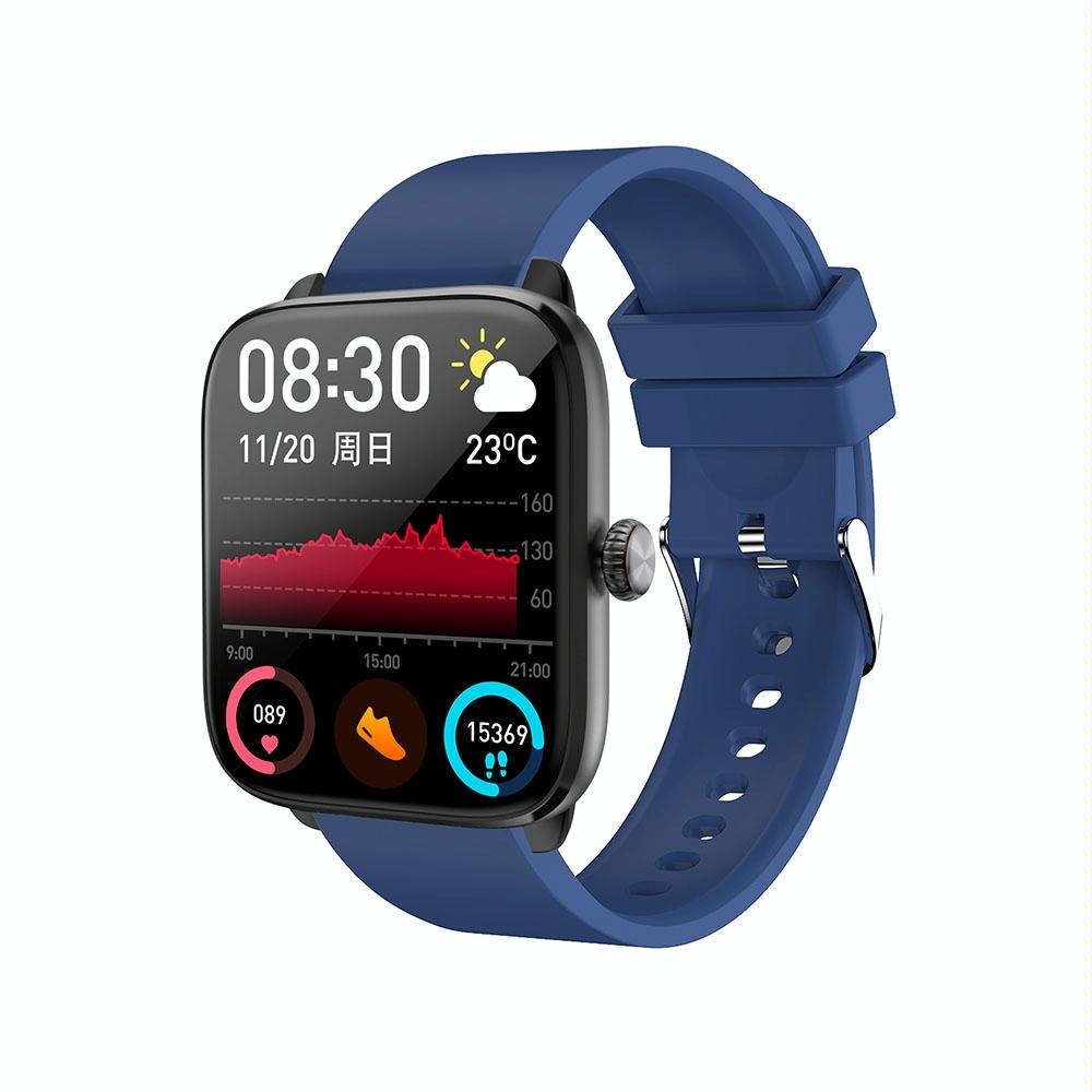 V562-C108767400ADE-202504252023-00 1.96 Inch Ip67 Waterproof Silicone Band Smart Watch Supports Dual-Mode Bluetooth Call / Heart Rate Monitoring - Blue - Image 1