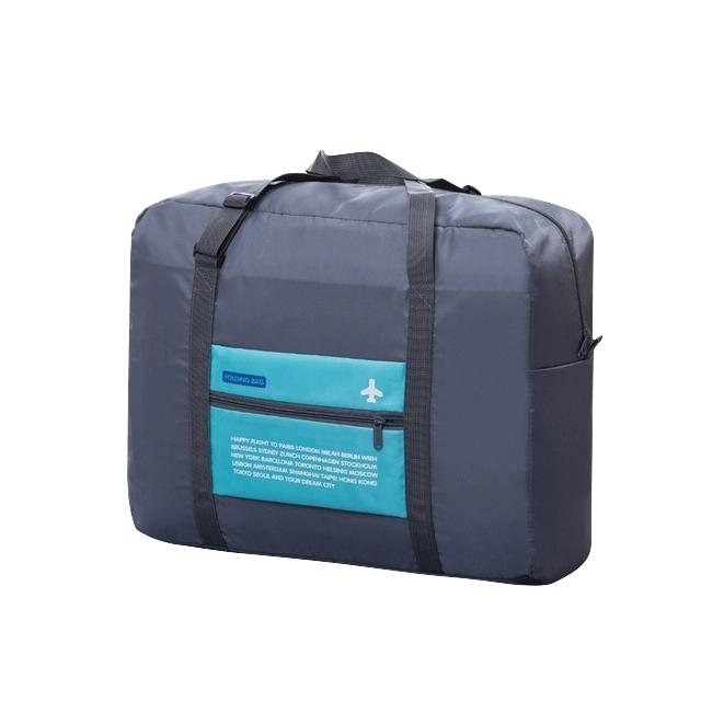 Foldable Nylon Travel Bag for Women and Men - Large Capacity - Sky Blue