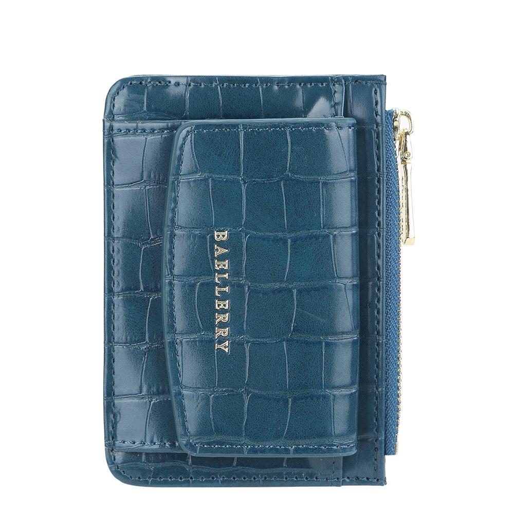 V562-C1089393060DBT-202503280307-00 Multifunctional Crocodile Card Holder With Zipper Small Coin Purse - Green - Image 1