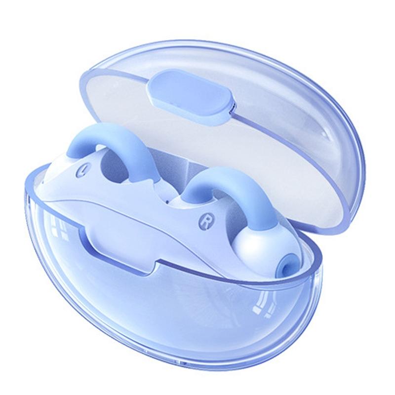 V562-C1099634060DBT-202505222035-00 Wireless Bluetooth Earphone - Transparent Ear Clip - Ows Sports - Blue - Image 1
