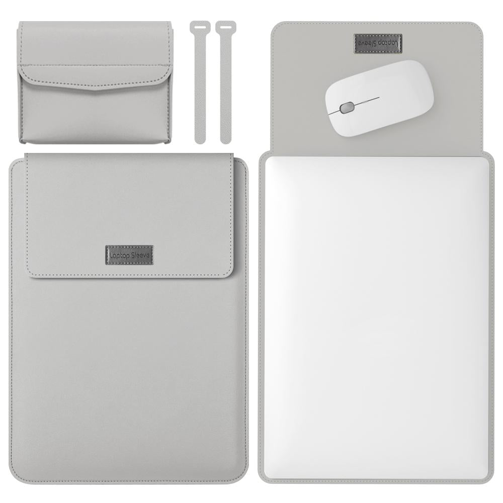 V562-C203402300ADE-202504022110-00 Lightweight 4-in-1 Leather Laptop Bag - 13 / 14 Inches Portable - Grey - Image 1