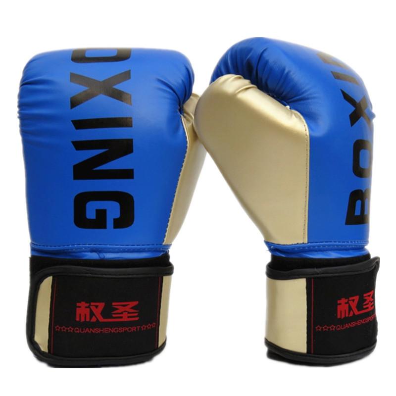 V562-C3000991950DBT-202503072125-00 Adult Boxing Training Gloves For Sanda Fighting - Letter Pattern - Blue - Image 1