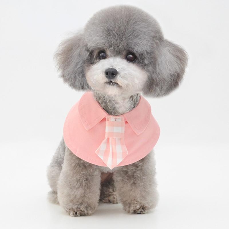 V562-C3086396230DBT-202503201711-00 Pet Shawl Scarf Saliva Towel Dog Clothes Accessories - Size L - Pink - Image 1