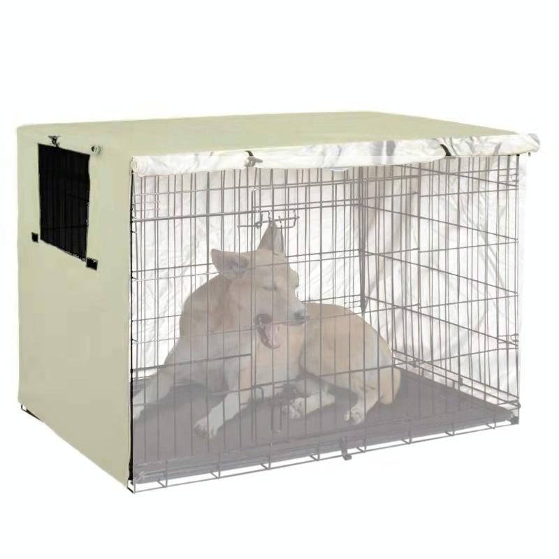 V562-C4090422060DBT-202503031930-00 Outdoor Pet Cage Cover - Waterproof & Dustproof - 109x74x76cm - Beige - Image 1