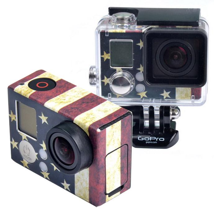 V562-C7012-ACD-S-202502241230-00 Custom Sticker for Gopro Hero3 / 3 Case - Us Flag - Image 1