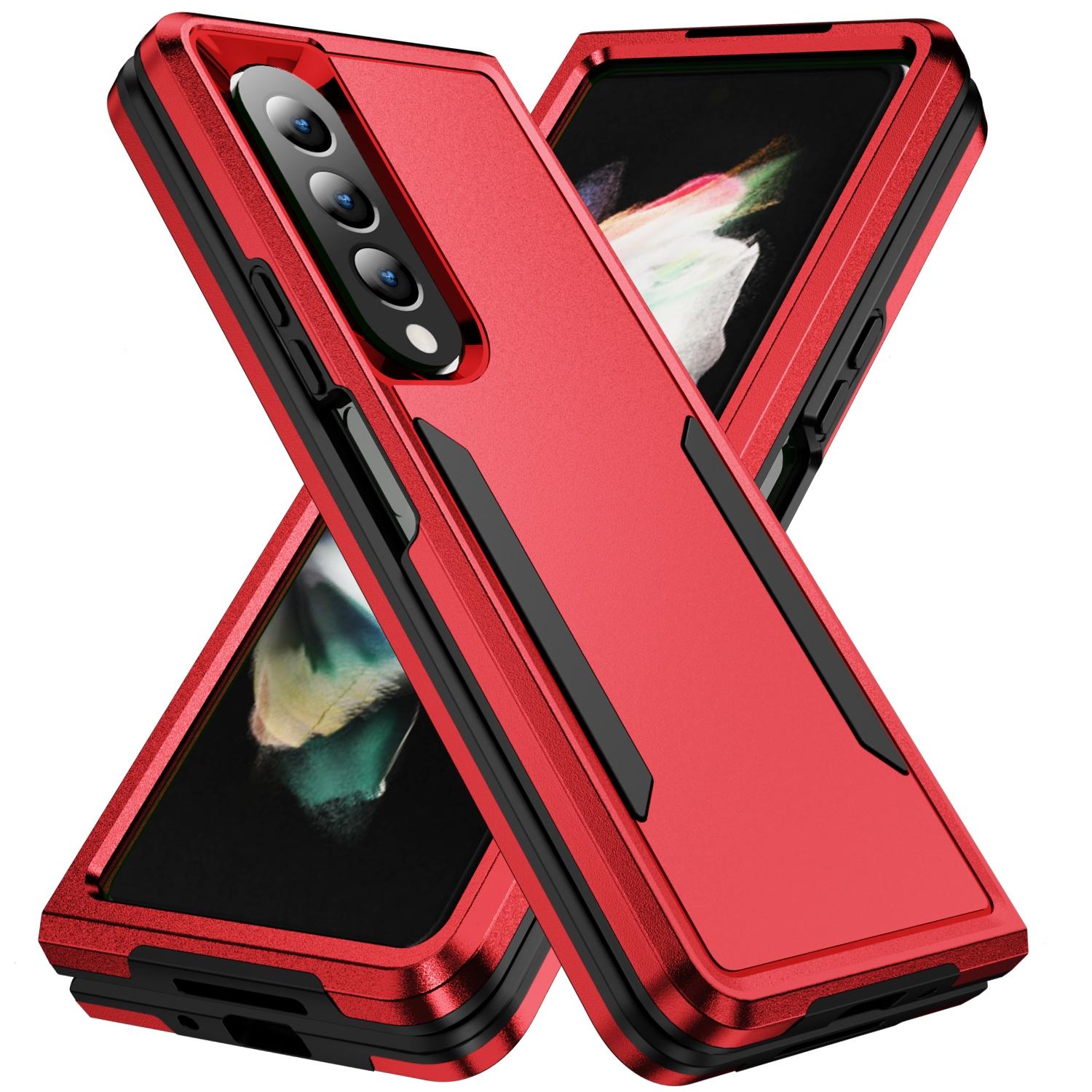 V562-D100254300ADE-202505291336-00 For Samsung Galaxy Z Fold4 5G Shockproof Pc Tpu Case - Red + Black - Image 1