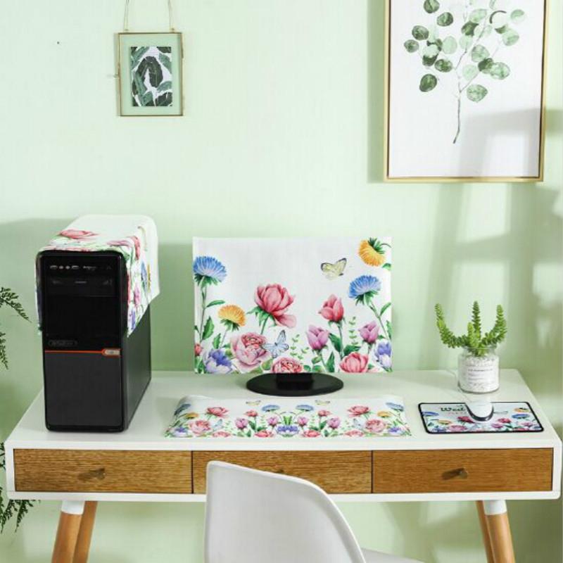 V562-D1036393110DBT-202503031731-00 Universal 3-in-1 Desktop Pc Dust Cover - Fits 17-19 Inch - Butterfly - Image 1