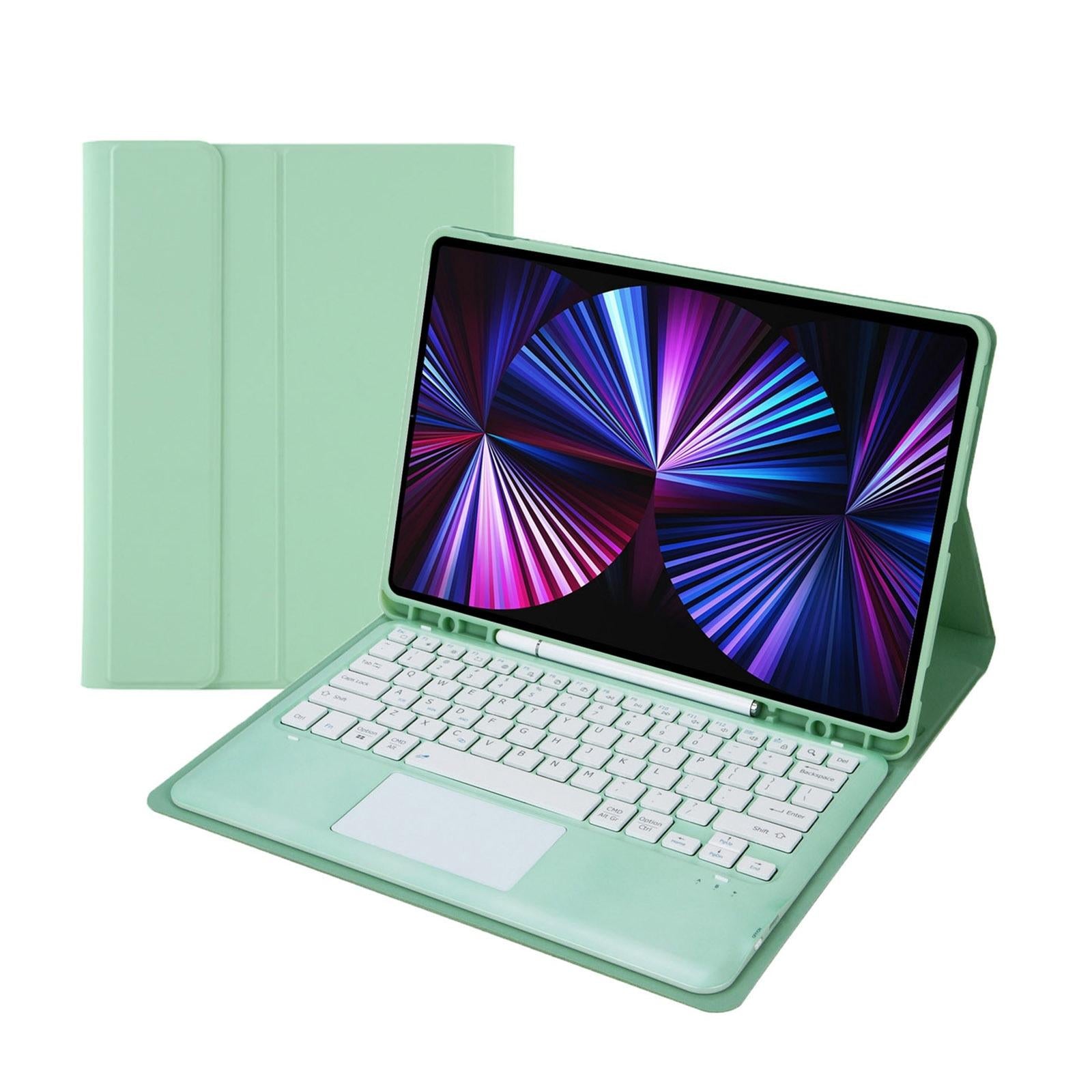 V562-D105499200ADE-202504291935-00 Detachable Bluetooth Keyboard Leather Case For Ipad Pro 12.9 2021 / 2020 / 2018 With Touch Pad - Mint Green - Image 1