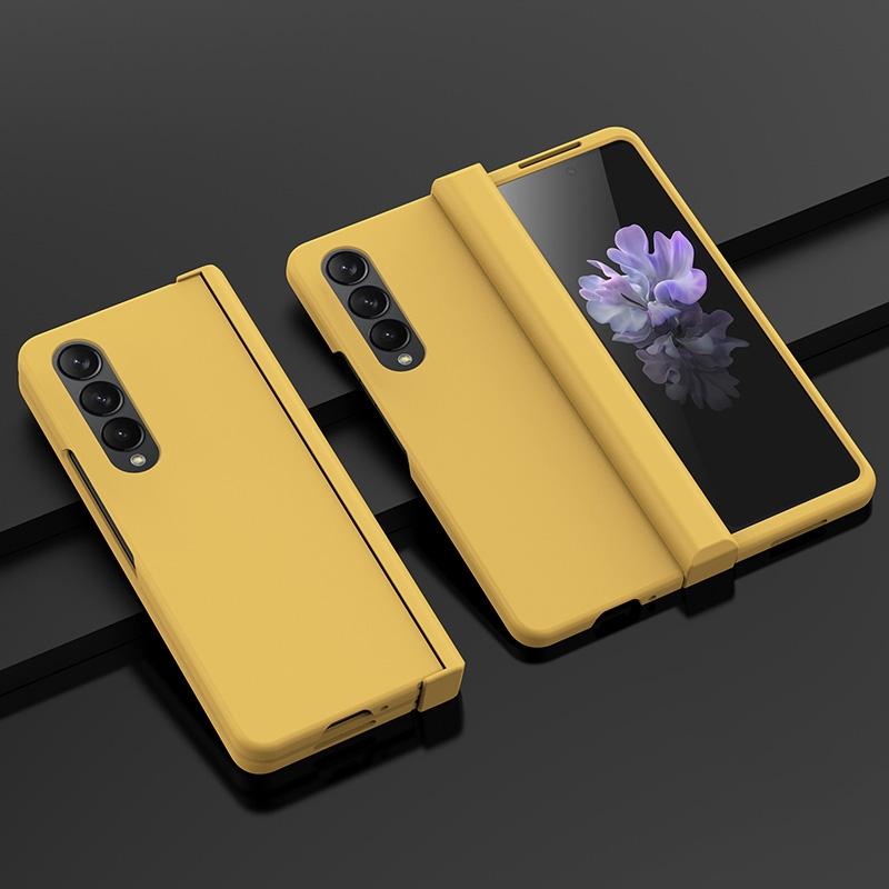 V562-D105612300ADE-202503211501-00 For Samsung Galaxy Z Fold4 5G Foldable Skin Feel Case - Yellow - Image 1