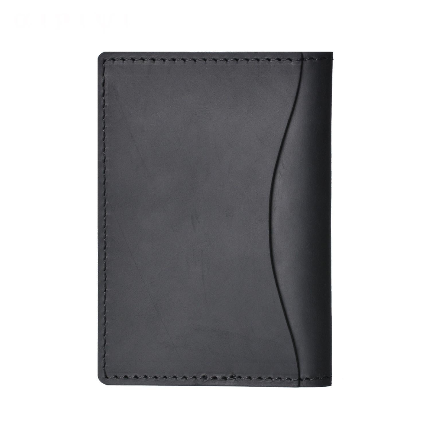 V562-D1064988950DBT-202503280215-00 Minimalist Cowhide Card Holder Compact Wallet For Bank & Membership Cards - Black - Image 1
