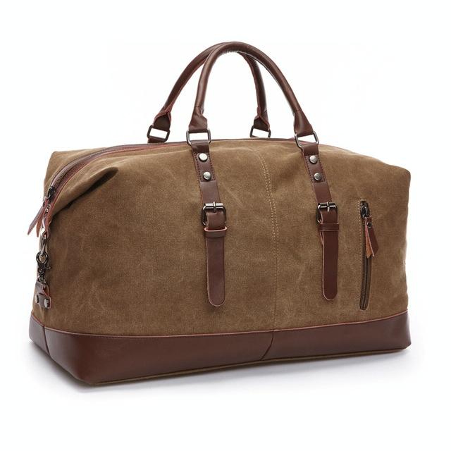 V562-D107293940DBT-202504251726-00 Men Leather Duffel Bag for Carry-on Travel - Coffee - Image 1