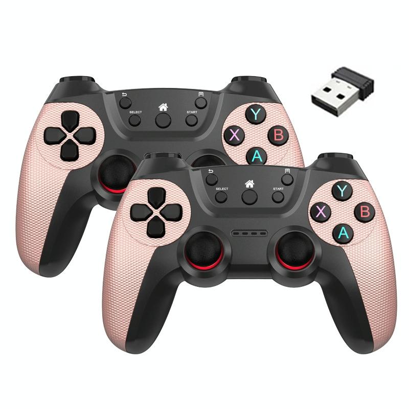 V562-D1072953060DBT-202505201336-00 2.4g Wireless Controller for Pc Linux Android Tvbox - Supports Dual Connection - Rose Pink - Image 1