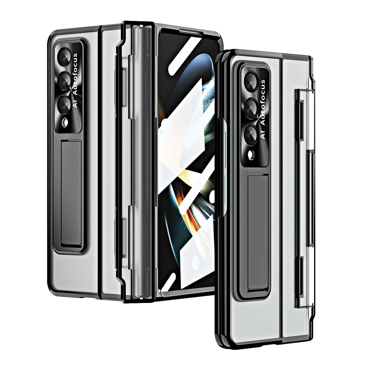 V562-D107351400ADE-202503211245-00 For Samsung Galaxy Z Fold4 5G Phantom Series Folding Case - Black - Image 1