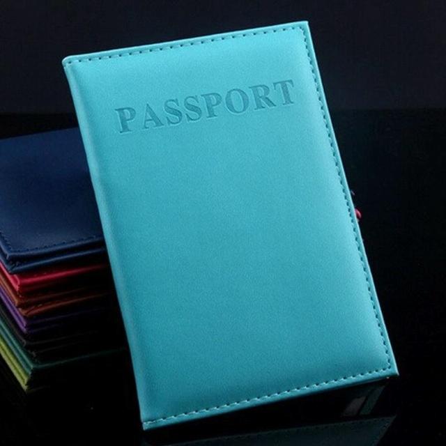 V562-D108197860DBT-202503281946-00 Travel Passport Cover Faux Leather Holder - Light Blue - Image 1