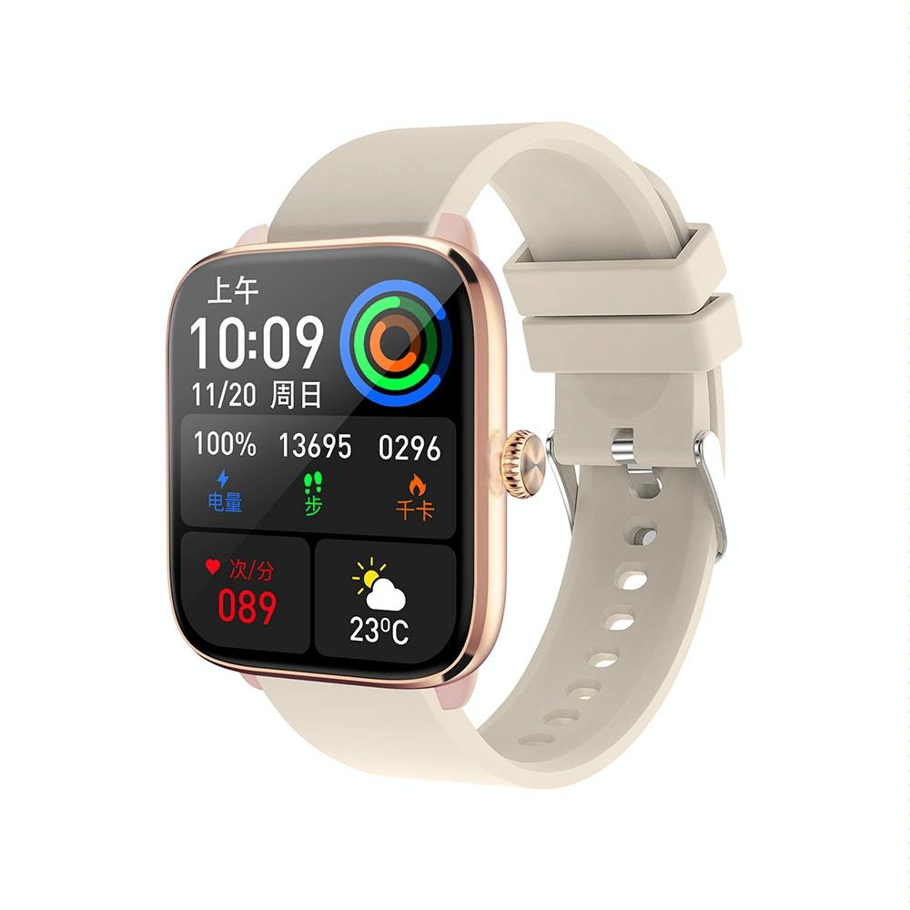 V562-D108767400ADE-202504252022-00 1.96 Inch Ip67 Waterproof Silicone Band Smart Watch Supports Dual-Mode Bluetooth Call / Heart Rate Monitoring - Gold - Image 1
