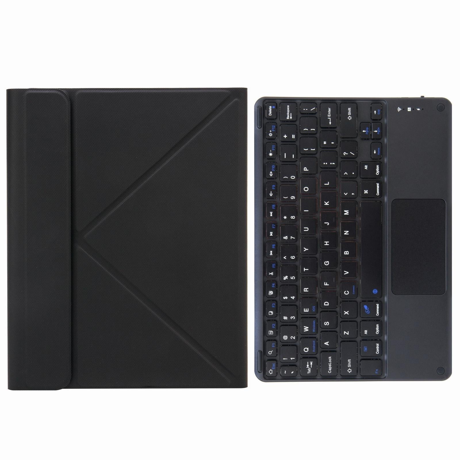 V562-D108954200ADE-202504292010-00 Bluetooth Keyboard Leather Case For Ipad 10.2 / Pro 10.5 - Three-Fold Holder - Black - Image 1