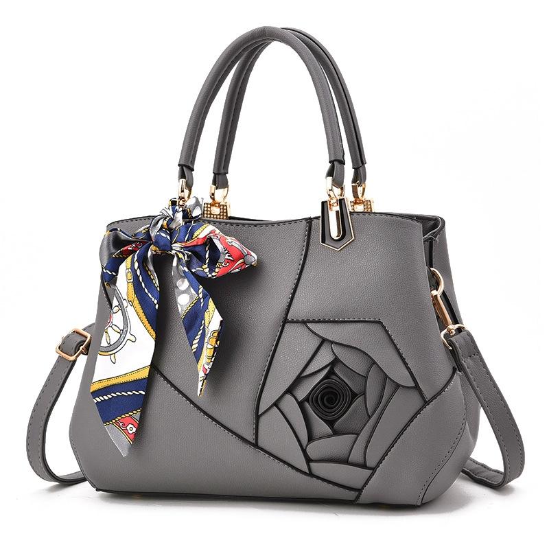 V562-D1096232060DBT-202504251705-00 Carved Ladies Handbag - 3d Design - Dark Gray - Image 1