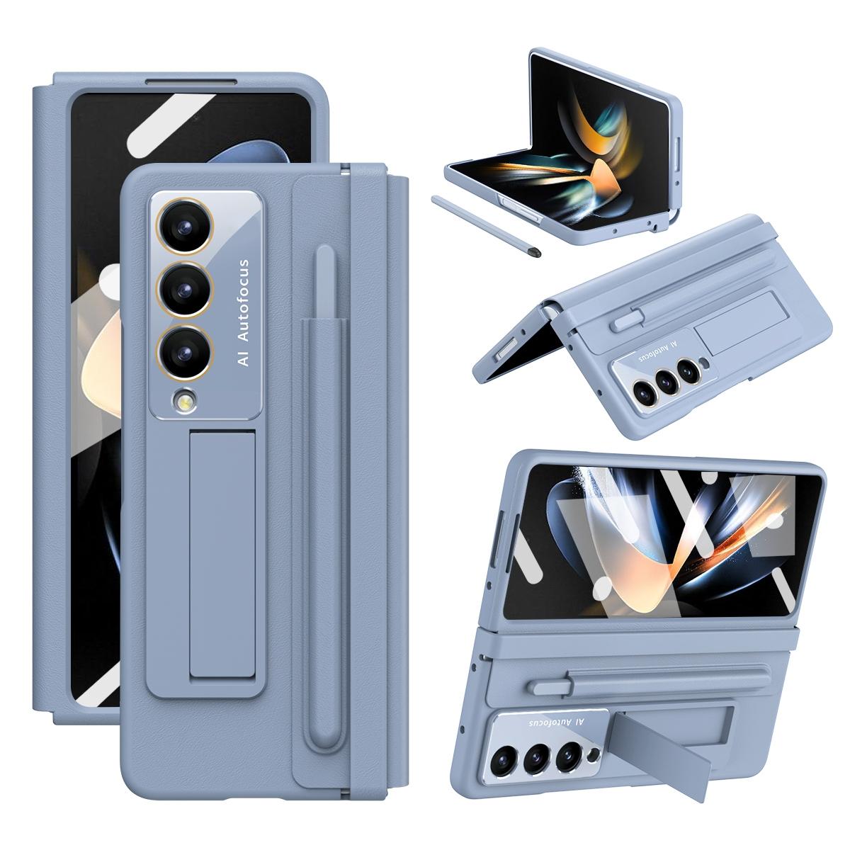 V562-D109819500ADE-202505291232-00 For Samsung Galaxy Z Fold4 5G Full Coverage Pc Case With Pen - Blue - Image 1