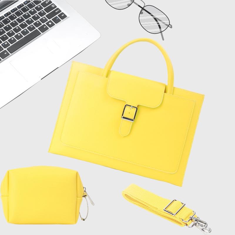 V562-D2039352060DBT-202502282236-00 14-inch Waterproof Laptop Bag with Power Pack - Portable and Durable - Goose Yellow - Image 1