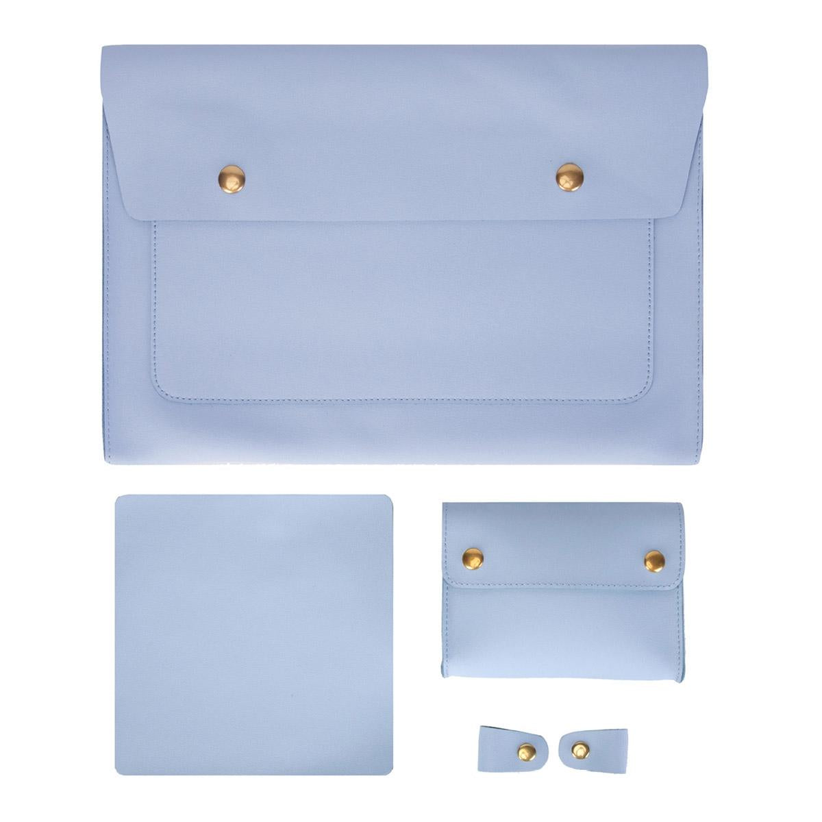 V562-D2061452060DBT-202504251806-00 3-in-1 Waterproof Leather Laptop Liner Bag - 14 Inches - Baby Blue - Image 1