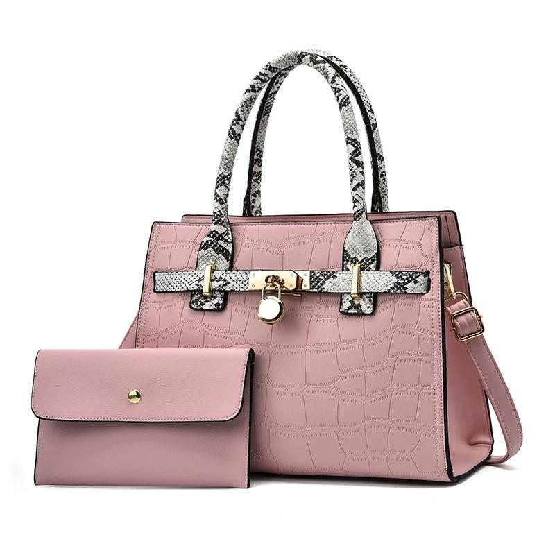 V562-E1000232060DBT-202504251631-00 Large Capacity 2-in-1 Stone Pattern Bags - Versatile and Spacious - Pink - Image 1